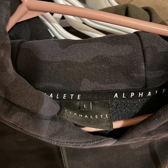 Alphalete Camo Black Axis Hoodie Oversized Large Sweatshirt Long Sleeve - Picture 3 of 3